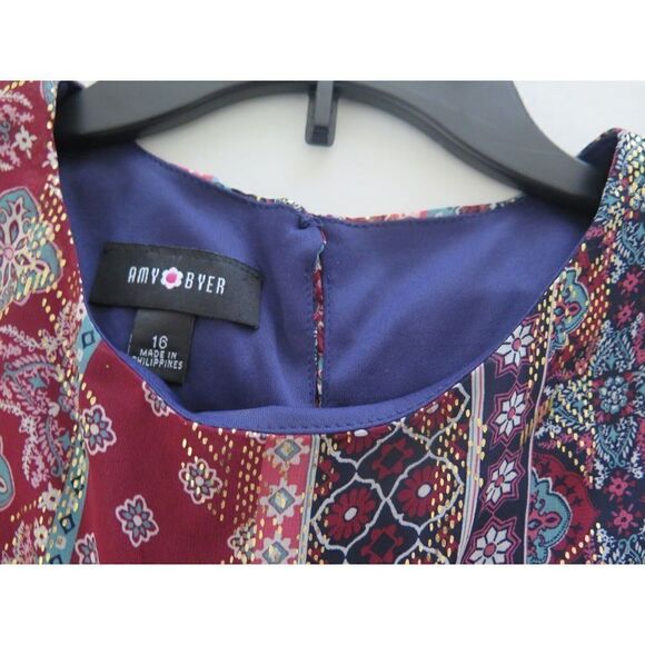 Amy Byer 2207Q7T Girl's Sz 16 Multicolor Harvest HMC Knee Length Dress $58+ - Picture 8 of 12